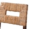 Baxton Studio Porsha Modern Bohemian Dark Brown Finished Mahogany Wood and Natural Rattan Dining Chair 225-13103-ZORO - alternate 2